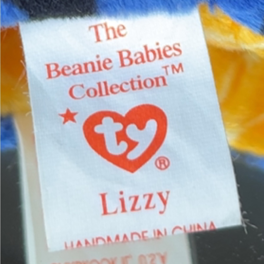 ‘95 - Ty - Lizzy the Lizard Beanie & Teenie Beanie Baby - Picture 7 of 10